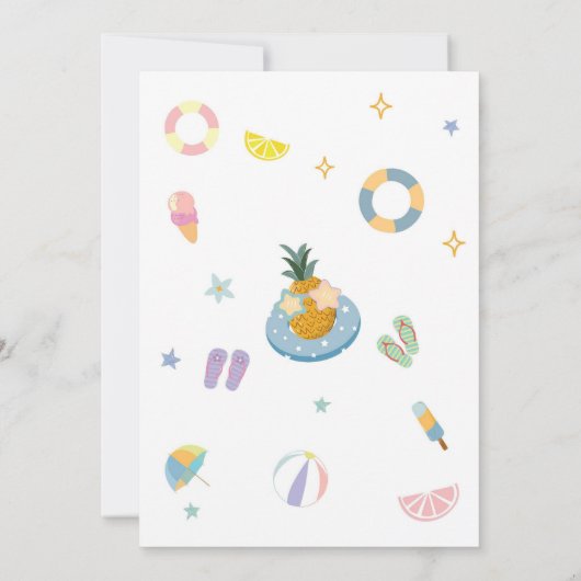 Splash Into Three Pool Party Summer 3rd Birthday Kaart (Achterkant)