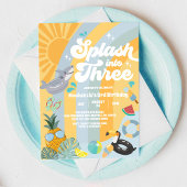 Splash Into Three Summer Rainbow Sun 3rd Birthday Kaart