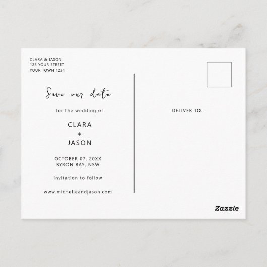 Splash kalender foto Opslaan de Datum uitnodiging (Achterkant)