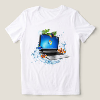 Splash Laptop Frutiger Aero ( feminine ) Tri-Blend Shirt