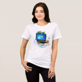 Splash Laptop Frutiger Aero ( feminine ) Tri-Blend Shirt (Voorkant volledig)