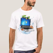 Splash Laptop Frutiger Aero T-shirt (Voorkant)