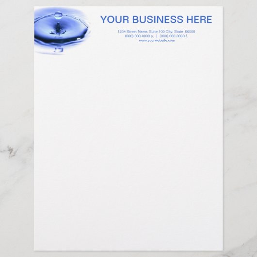 Splash Letterhead Briefhoofd Sjabloon (Voorkant)
