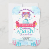 Splash Mermaid Birthday Bash uitnodiging (Voorkant)