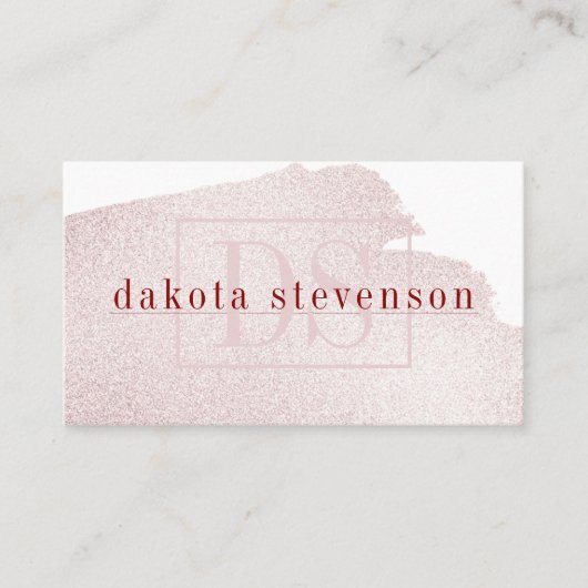 Splash of Blush | Moderne Waterverf rood en roze Visitekaartje (Voorkant)