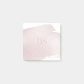 Splash of Blush | Monogram moderne roze Waterverf Post-it® Notes (Voorkant)