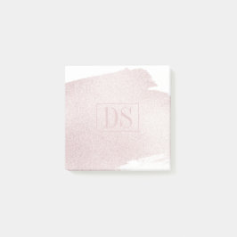 Splash of Blush | Monogram moderne roze Waterverf Post-it® Notes