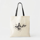 Splash of Butterflies in zwart-witte Canvas tas (Voorkant)