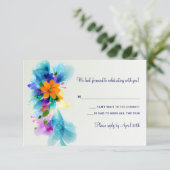 Splash of Color Reactiekaart RSVP Kaartje (Staand voorkant)