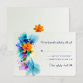 Splash of Color Reactiekaart RSVP Kaartje (Voorkant / Achterkant)