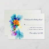 Splash of Color Response Card RSVP Kaartje (Voorkant / Achterkant)