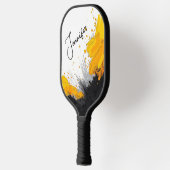 Splash of Gold voor Black Personal Name Pickleball Paddle (Links)