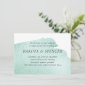 Splash of Green | Emerald Jade Waterverf Wedding Kaart (Staand voorkant)