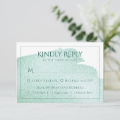 Splash of Green | Optie Jade-penseelstreek invoere RSVP Kaartje (Staand voorkant)