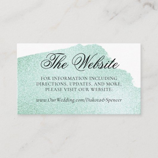 Splash of Green | Website van Emerald Jade Waterve Informatiekaartje (Voorkant)