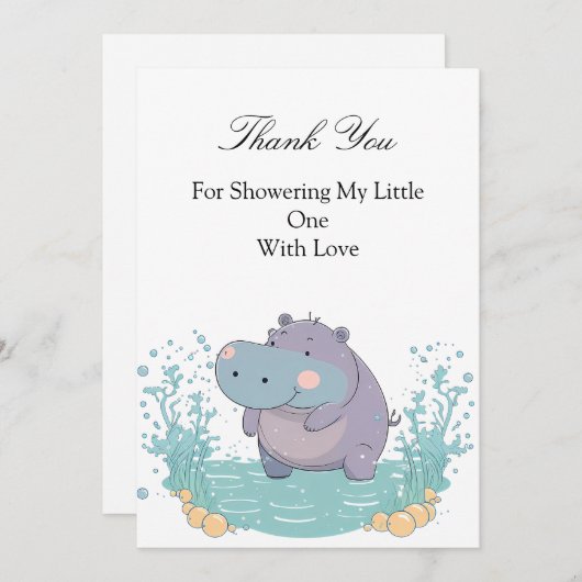 Splash of Joy, Little Hippo Kaart (Voorkant / Achterkant)