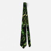 Splash of Poison Donker Groen & Beige Waves Stropdas (Voorkant)