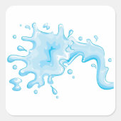 Splash Of Water Vierkante Sticker (Voorkant)