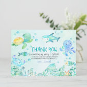 Splash Onder De Zee Verjaardag Bedankt Kaart (Staand voorkant)