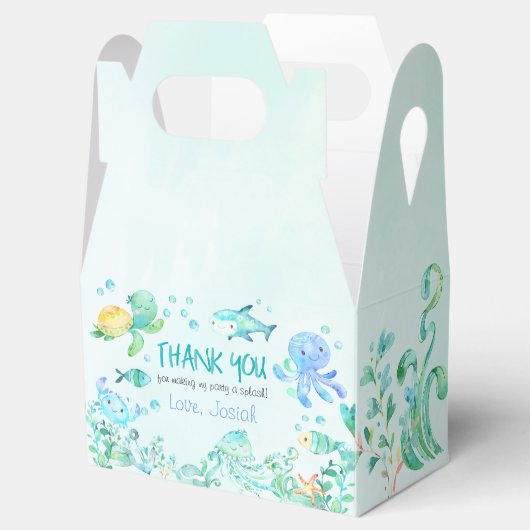 Splash onder de Zee verjaardagsgunst box Bedankdoosjes (Geopend)