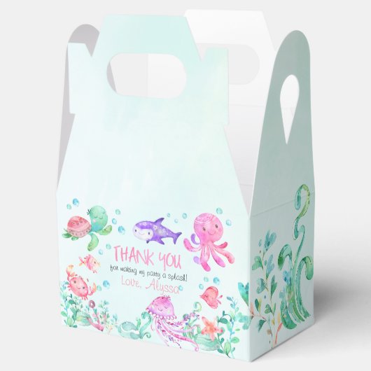 Splash onder de Zee verjaardagsgunst box Bedankdoosjes (Geopend)