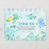 Splash onder het Zee Verjaardag Dank u kaart (Voorkant / Achterkant)