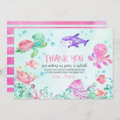 Splash onder het Zee Verjaardag Dank u kaart (Voorkant / Achterkant)