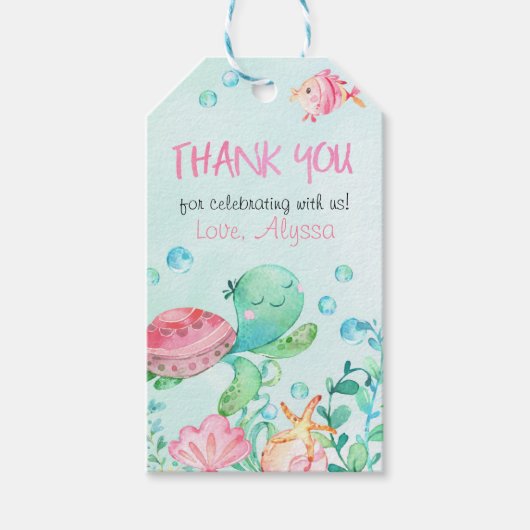 Splash onder het Zee verjaardagsgunst Cadeaulabel (Voorkant)