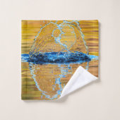 Splash op een herfst avond bad handdoek (Wasdoekje)