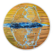 Splash op een herfst avond keramische knop (Voorkant)