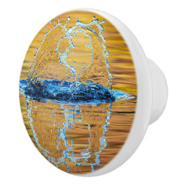 Splash op een herfst avond keramische knop