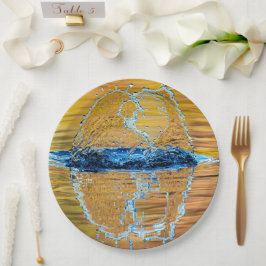 Splash op een herfst avond papieren bordje