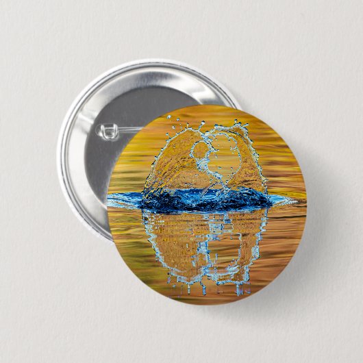 Splash op een herfst avond ronde button 5,7 cm (Voorkant /achterkant)