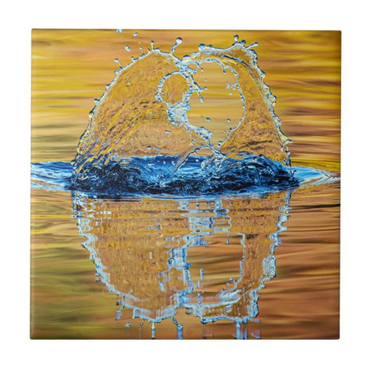 Splash op een herfst avond tegeltje (Voorkant)