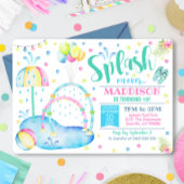 Splash Pad Party Invitation Water Park Birthday Kaart