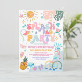 Splash Pad Party Pool Party Summer Birthday Kaart (Staand voorkant)