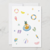 Splash Pad Party Pool Party Summer Birthday Kaart (Achterkant)
