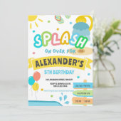 Splash Pad Party Water Park Verjaardag Kaart (Staand voorkant)