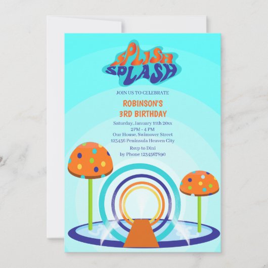 Splash Pad Verjaardag Kaart (Voorkant)