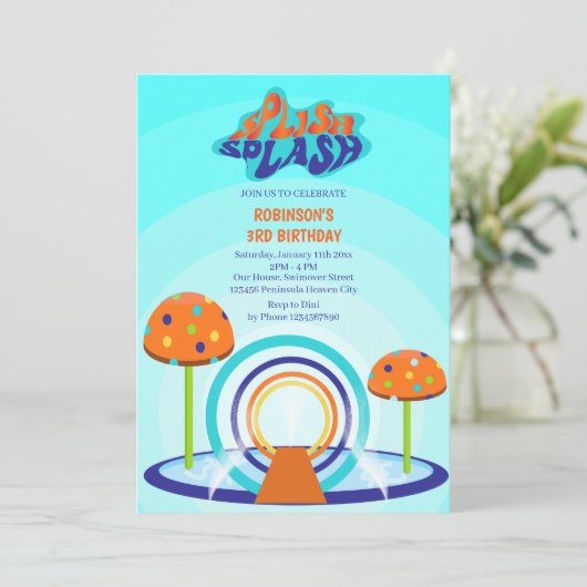 Splash Pad Verjaardag Kaart (Staand voorkant)