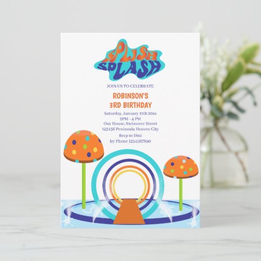 Splash Pad Verjaardag Kaart (Staand voorkant)