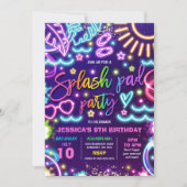 Splash Pad Waterpark Birthday Party Tie Dye Glow Kaart (Voorkant)