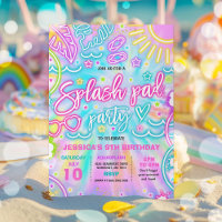 Splash Pad Waterpark Birthday Party Tie Dye Glow