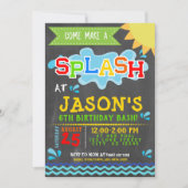 Splash Park Party Zomer Jongen Verjaardag Kaart (Voorkant)
