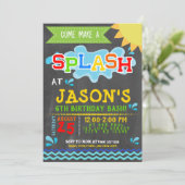 Splash Park Party Zomer Jongen Verjaardag Kaart (Staand voorkant)