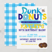 Splash Pool Dunk in Donut Party Birthday Kaart (Voorkant / Achterkant)