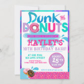 Splash Pool Dunk n Donut met Sprinkles Party Kaart (Voorkant)