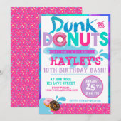 Splash Pool Dunk n Donut met Sprinkles Party Kaart (Voorkant / Achterkant)