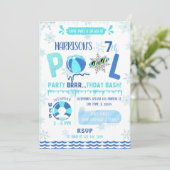 Splash Pool Party Boy Zwemmen Verjaardag Kaart (Staand voorkant)