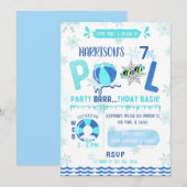 Splash Pool Party Boy Zwemmen Verjaardag Kaart (Voorkant / Achterkant)